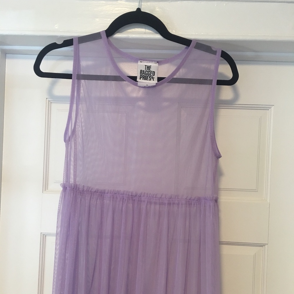 Ragged priest purple long dress